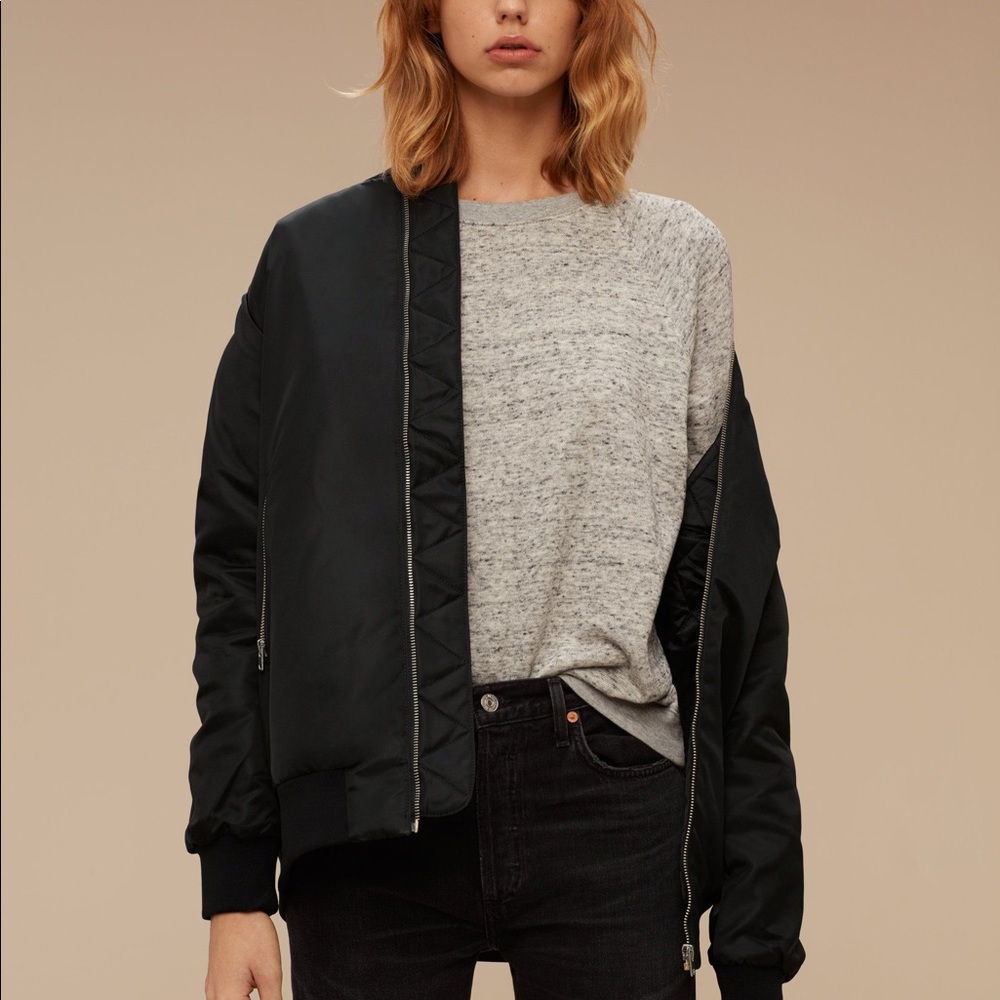 Aritzia Black Bomber Jacket - XS